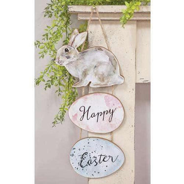 Happy Easter Watercolor Bunny Hanger - The Fox Decor